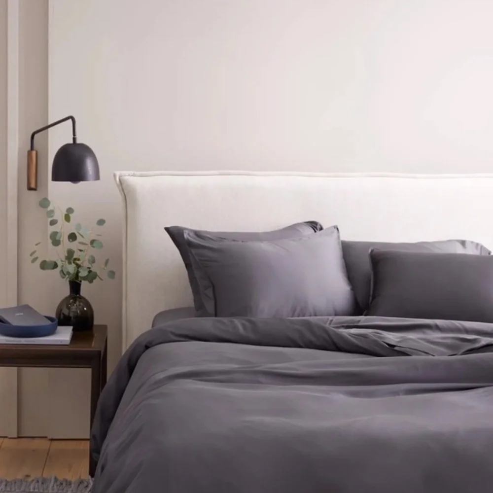 NWOT Quince Bamboo Queen Sham Set in Charcoal Grey